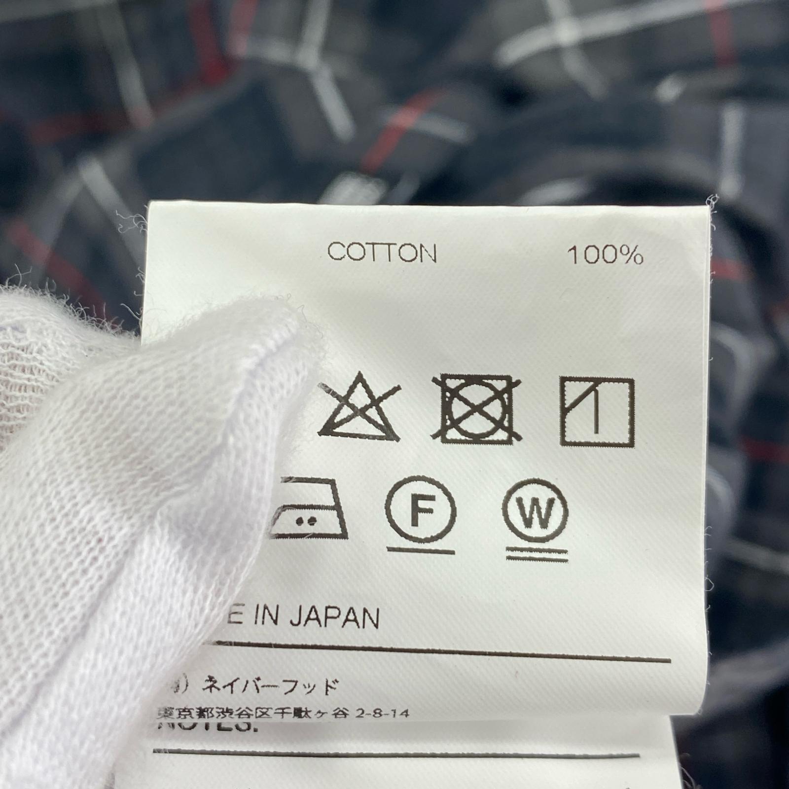 長袖シャツ タータンチェックシャツ ブラック(XL)