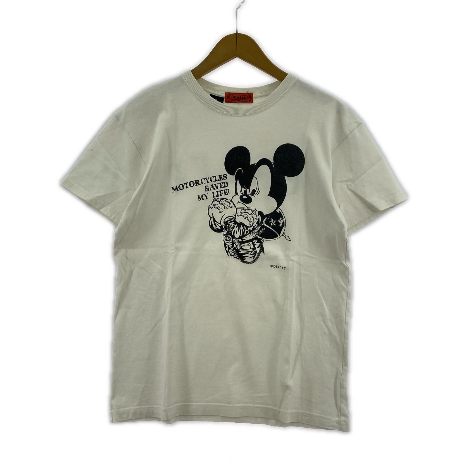 半袖Tシャツ ×Disney ミッキー プリントTEE 白 M M ホワイト