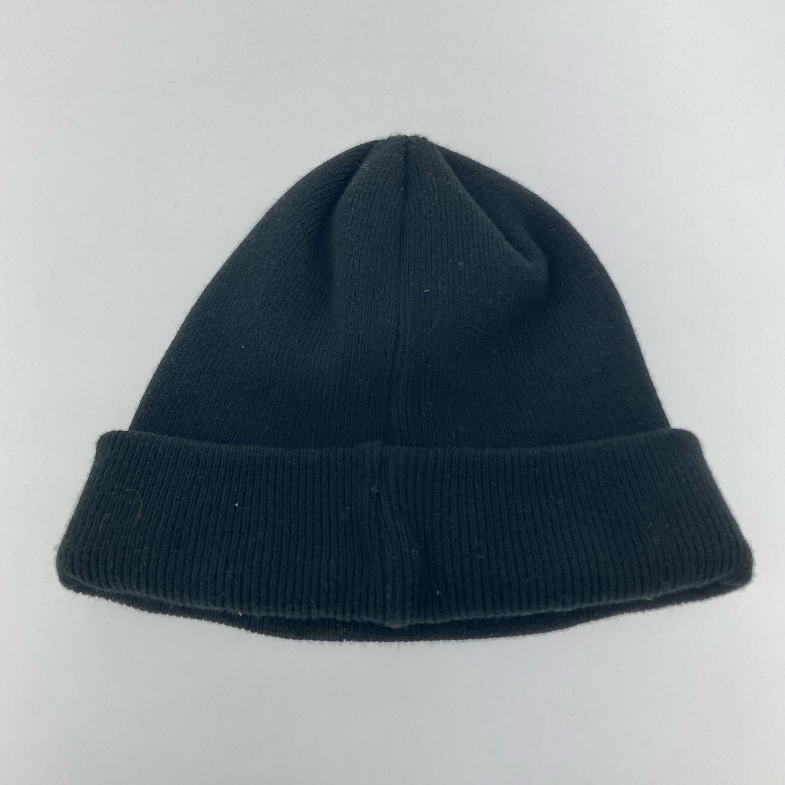 ニットキャップ Embroidery Dry Tech Big Cuffed Beanie ブラック