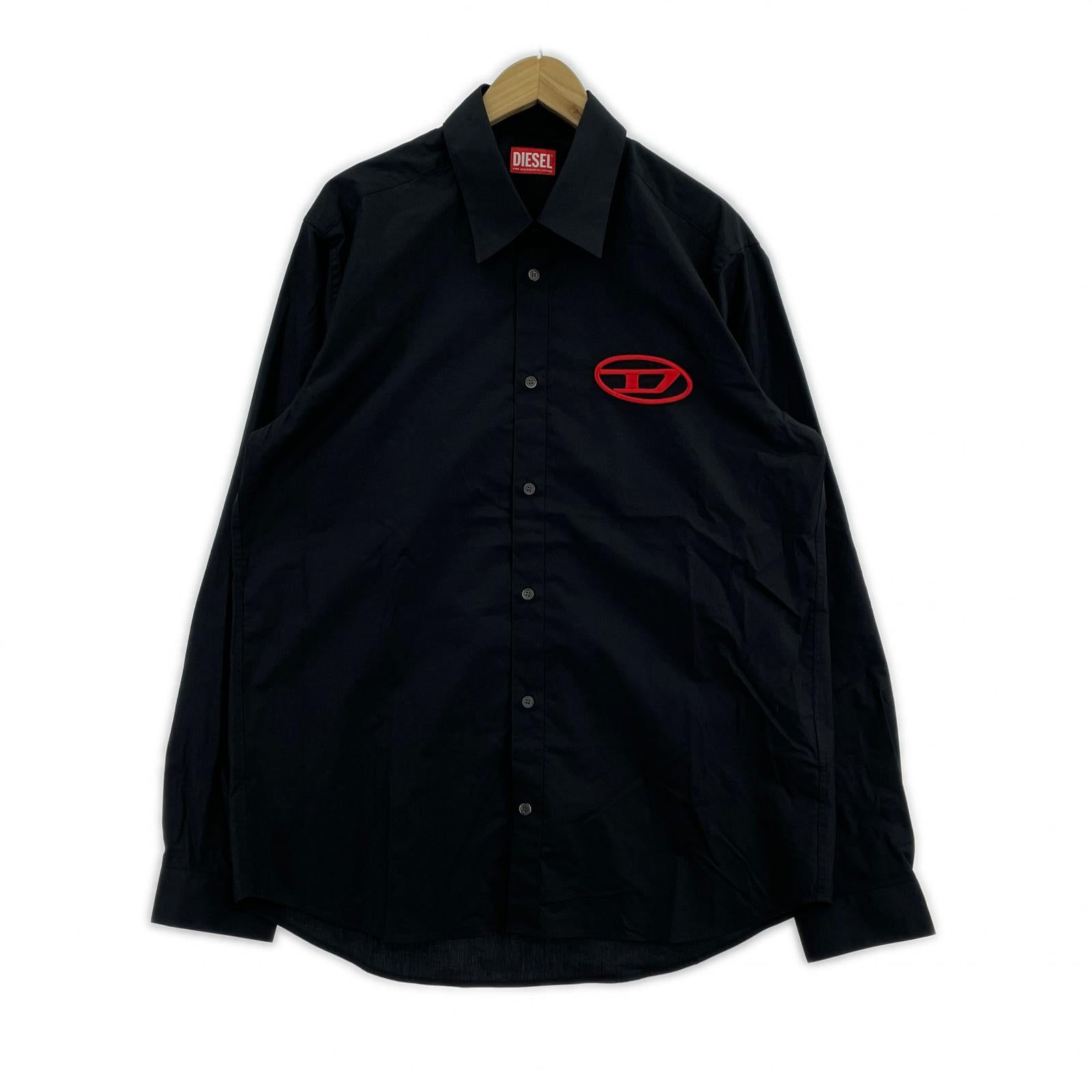 長袖シャツ DIESEL S-SIMPLY-D CAMICA オーバルD刺繍L/Sシャツ 50 黒 50 ブラック