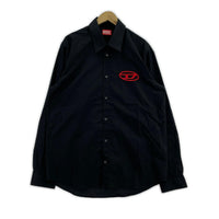 長袖シャツ DIESEL S-SIMPLY-D CAMICA オーバルD刺繍L/Sシャツ 50 黒 50 ブラック