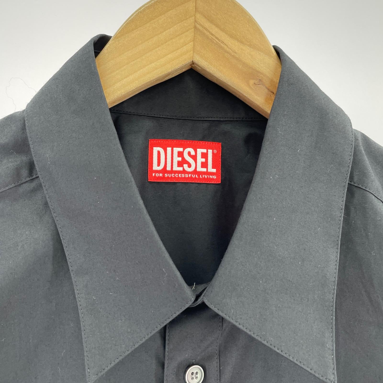 長袖シャツ DIESEL S-SIMPLY-D CAMICA オーバルD刺繍L/Sシャツ 50 黒 50 ブラック