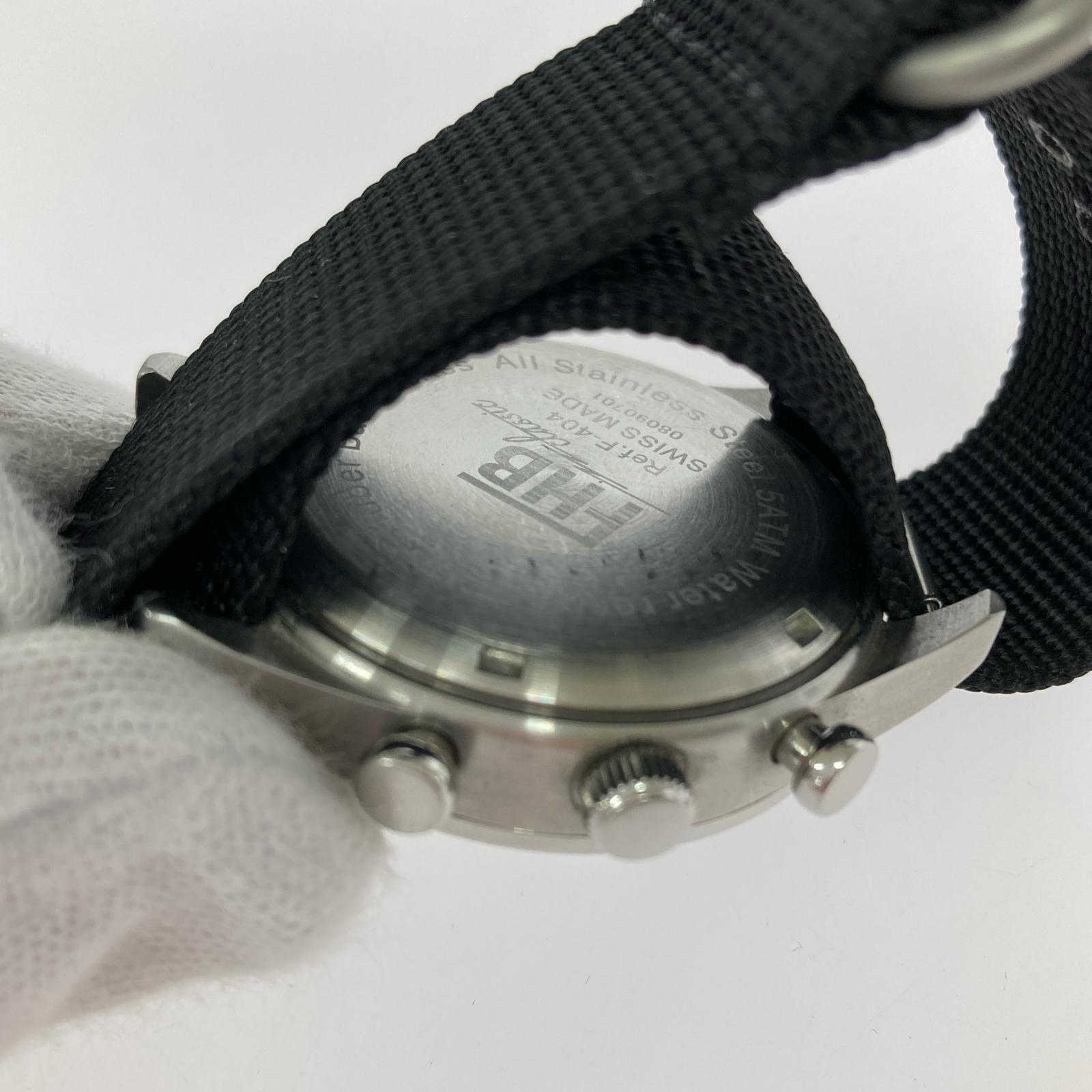 腕時計 FHB Ref.F-404 クロノグラフ アナログ腕時計 ブラック