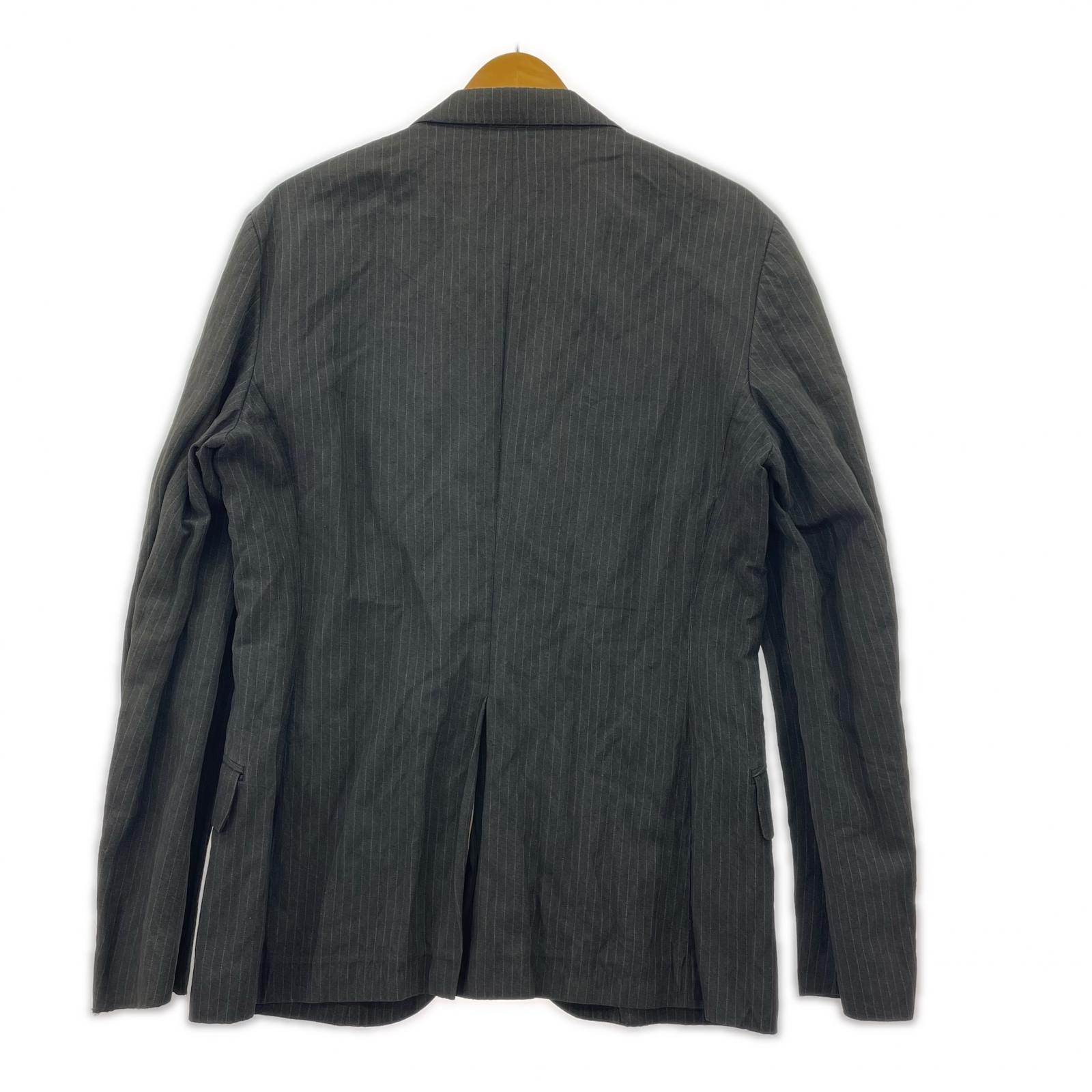 ジャケット Paul Smith リネンコットン ストライプジャケット グレー (L) L グレー