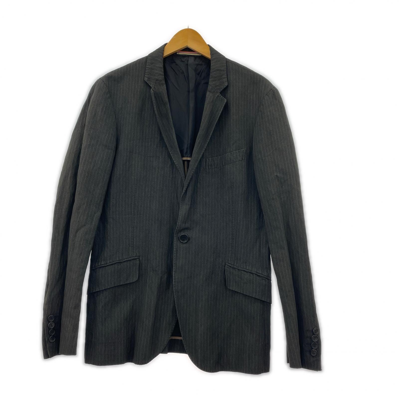 ジャケット Paul Smith リネンコットン ストライプジャケット グレー (L) L グレー