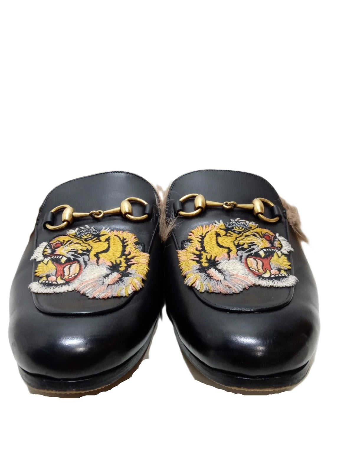 GUCCI ホースビット レザーミュール タイガー刺繍