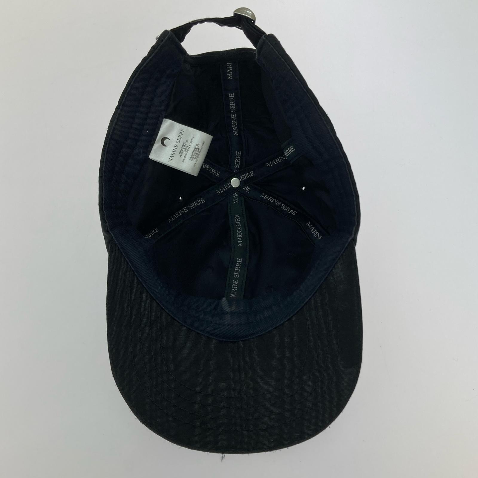 キャップ Marine Serre Regenerated Ryxycled Moire Baseball Cap ブラック