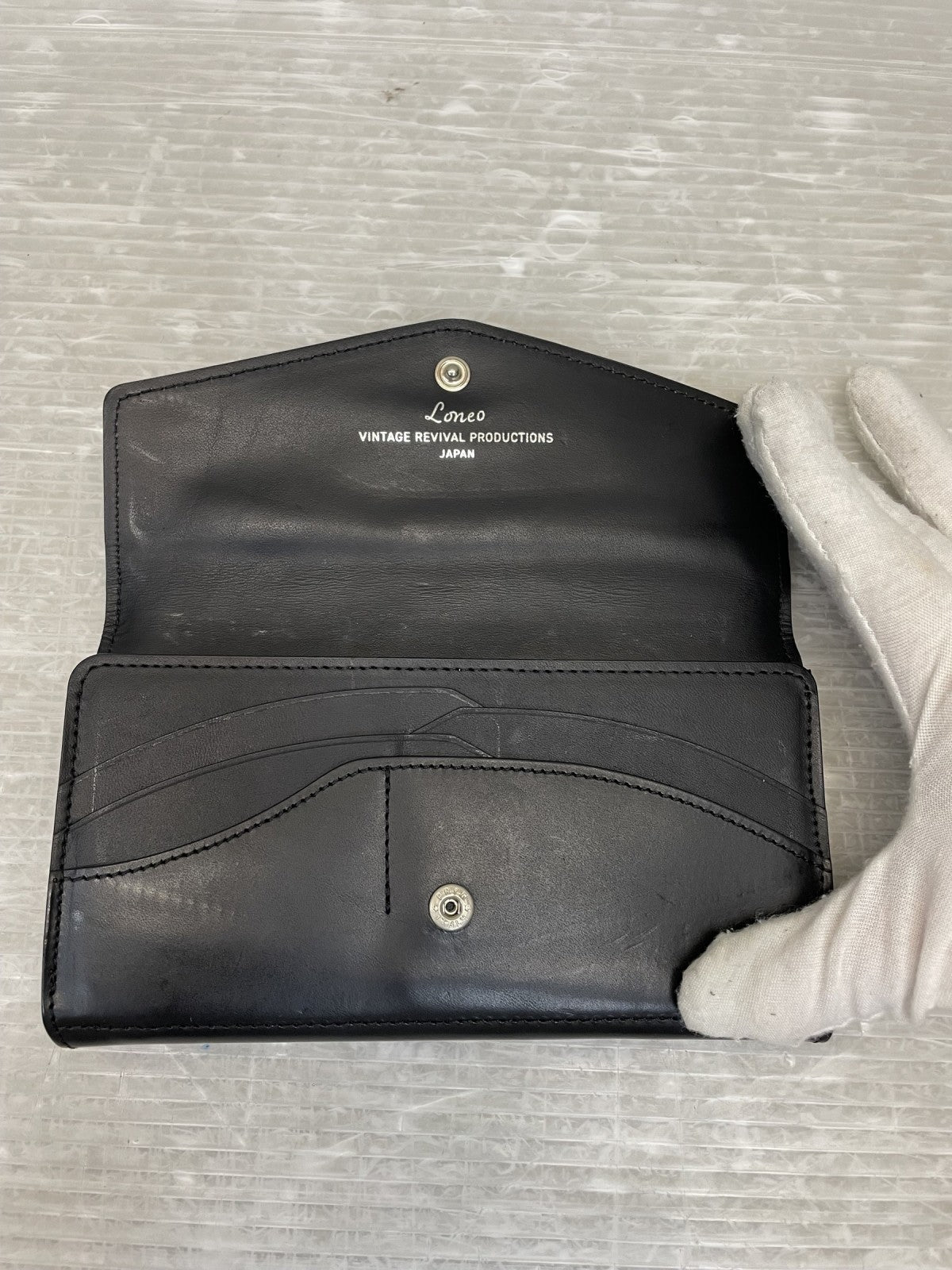 長財布 VINTAGE REVIVAL PRODUCTIONS 栃木レザー ロングウォレット 黒