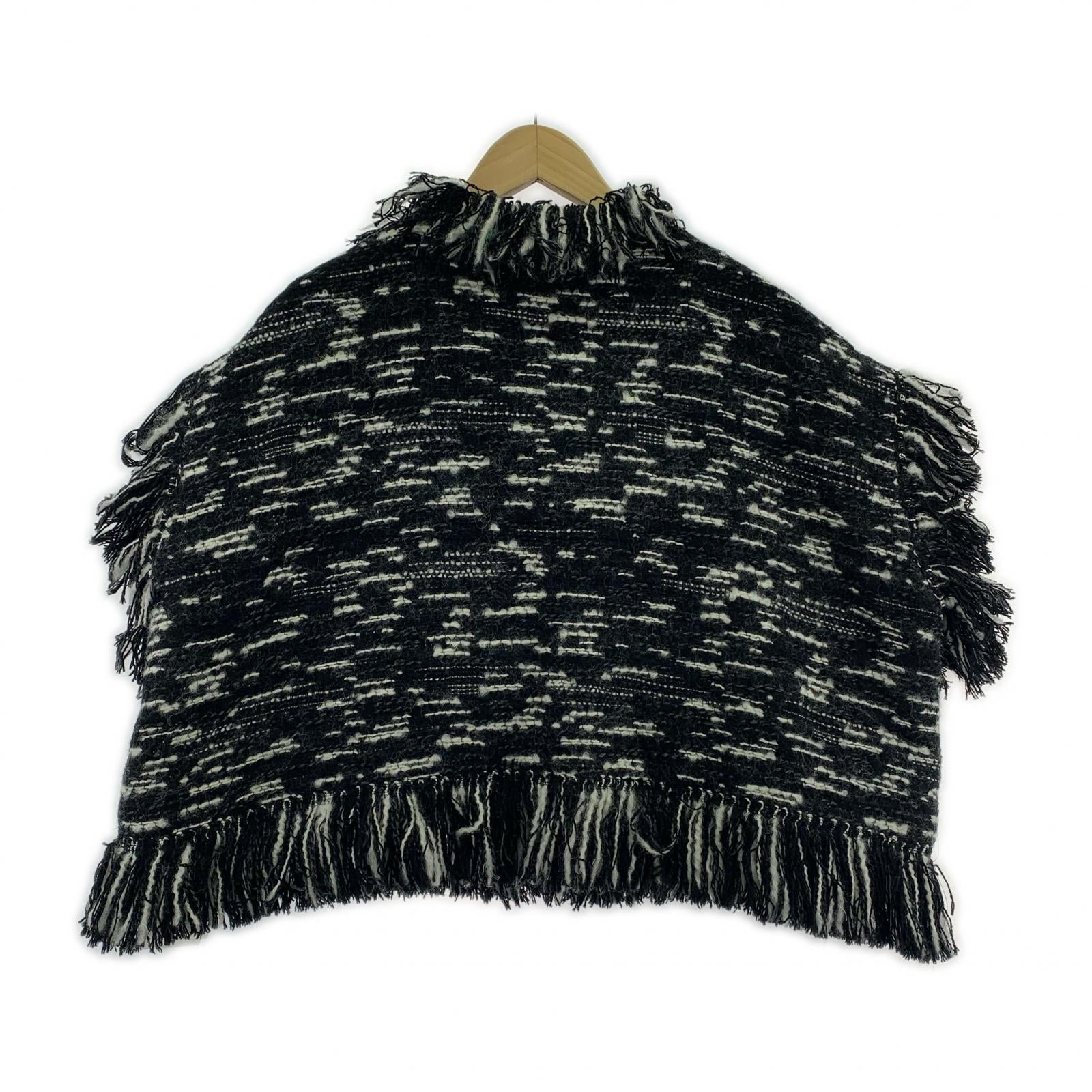 ジャケット 24AW フリンジ ツイードベスト 黒 2