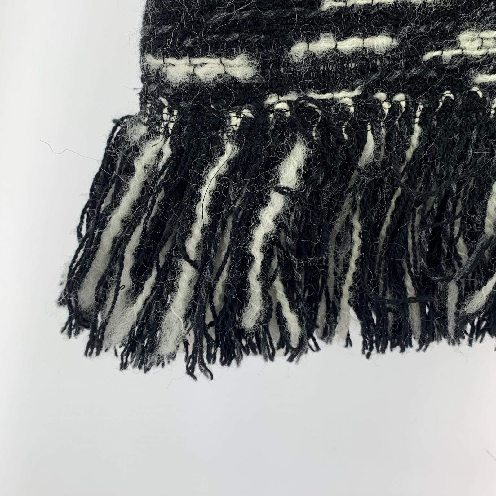 ジャケット 24AW フリンジ ツイードベスト 黒 2