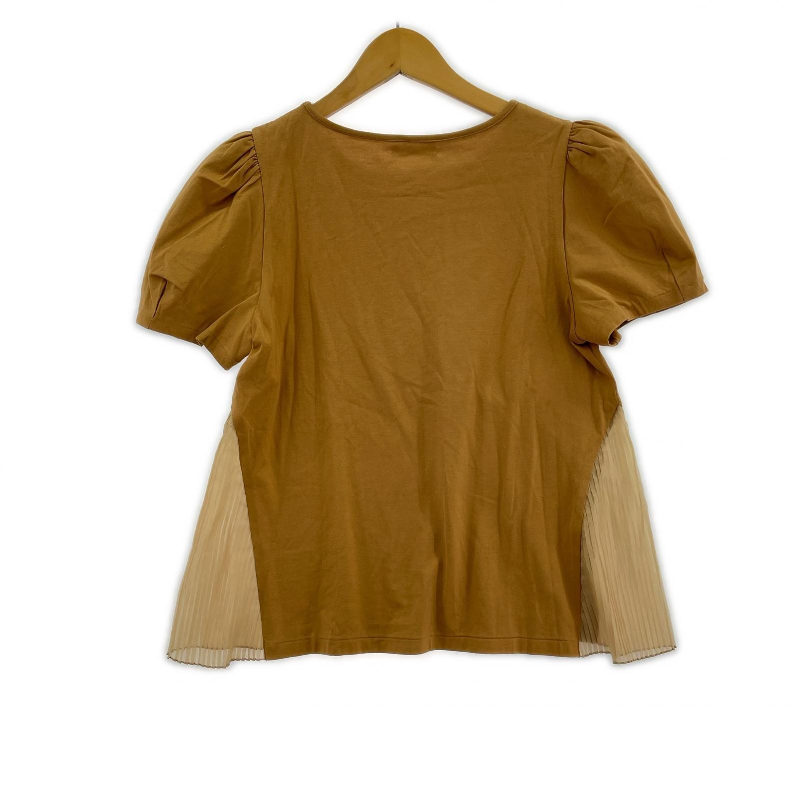 半袖Tシャツ UNDERCOVER ハートモチーフ S/Sサイドフリルカットソー ブラウン