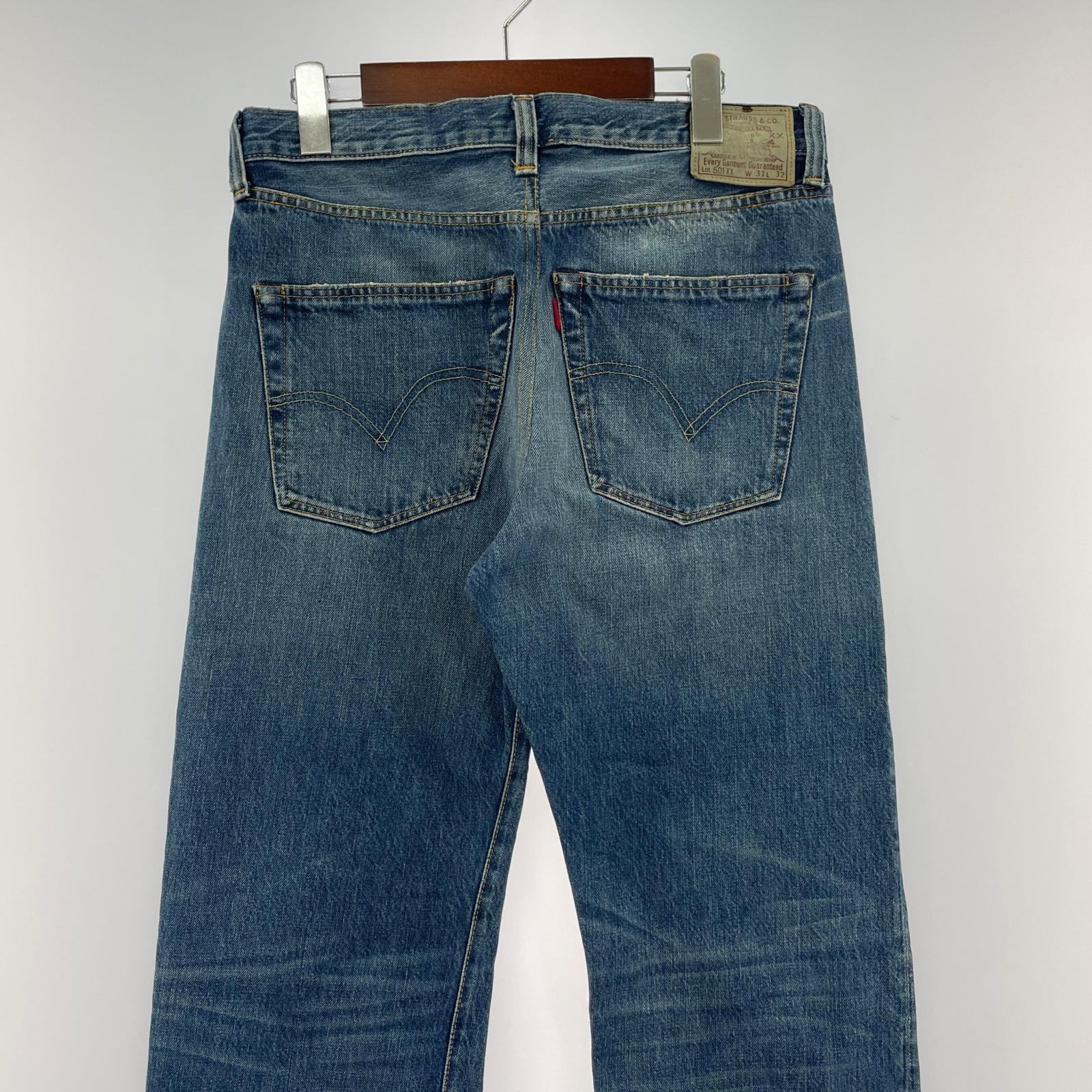 デニムパンツ 501XX 復刻 リペア加工 (実寸32) 31 ブルー