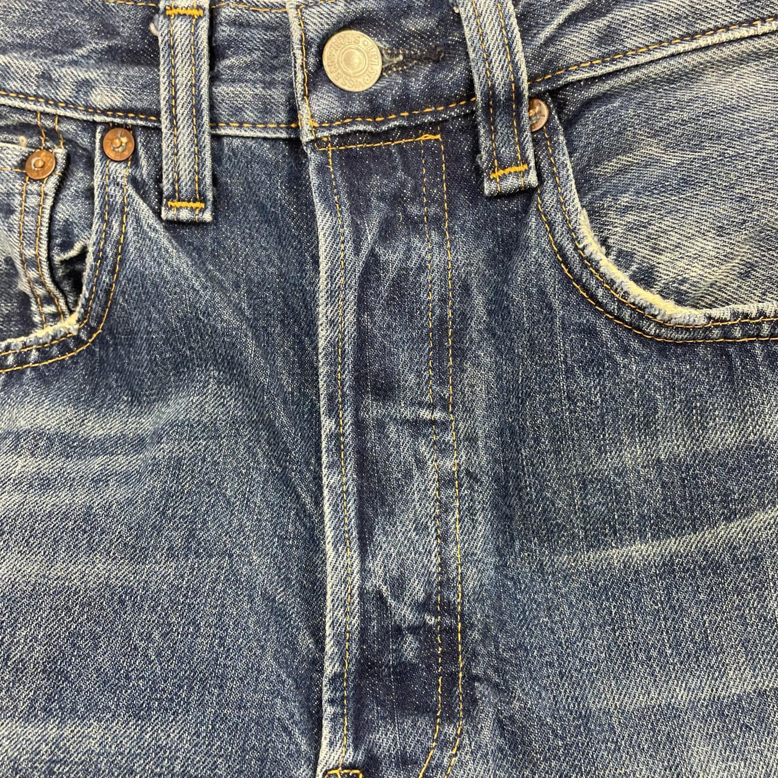 デニムパンツ 501XX 復刻 リペア加工 (実寸32) 31 ブルー