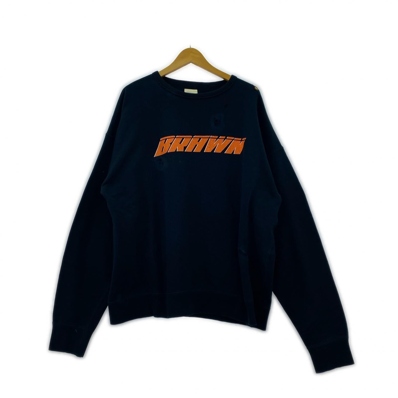 スウェット BRAWN 加工スウェット 黒 (XL) ブラック