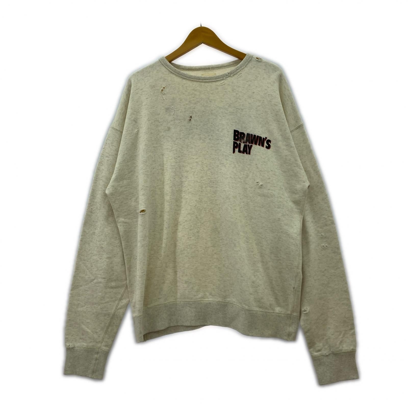 スウェット BRAWN 加工スウェット アイボリー L