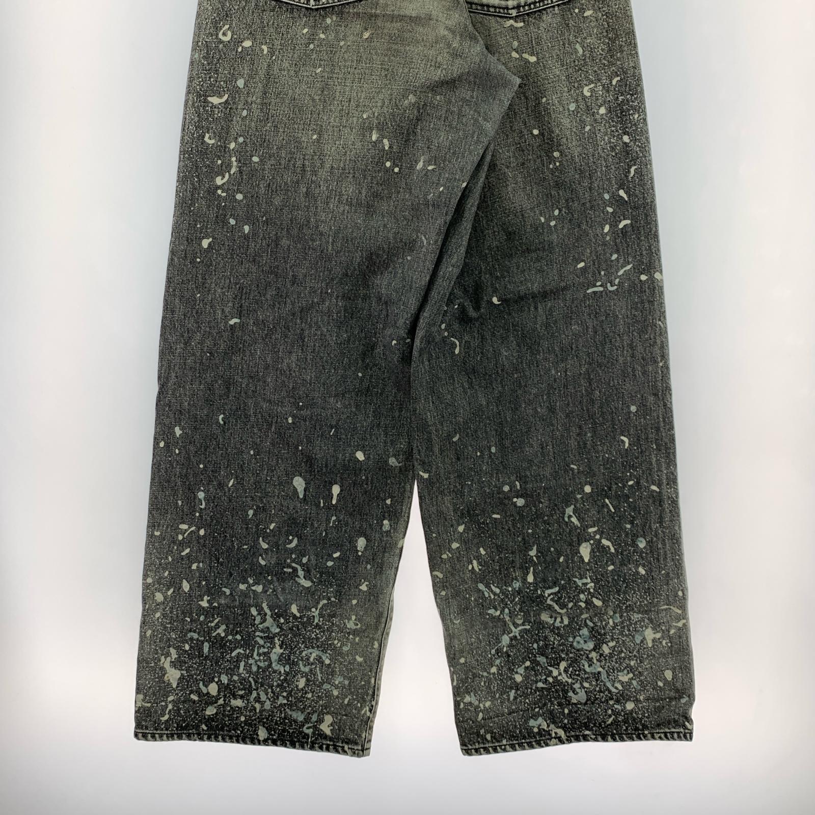 デニムパンツ 24AW MOLDED DENIM TROUSERS WIDE CUT W32 32 ブラック