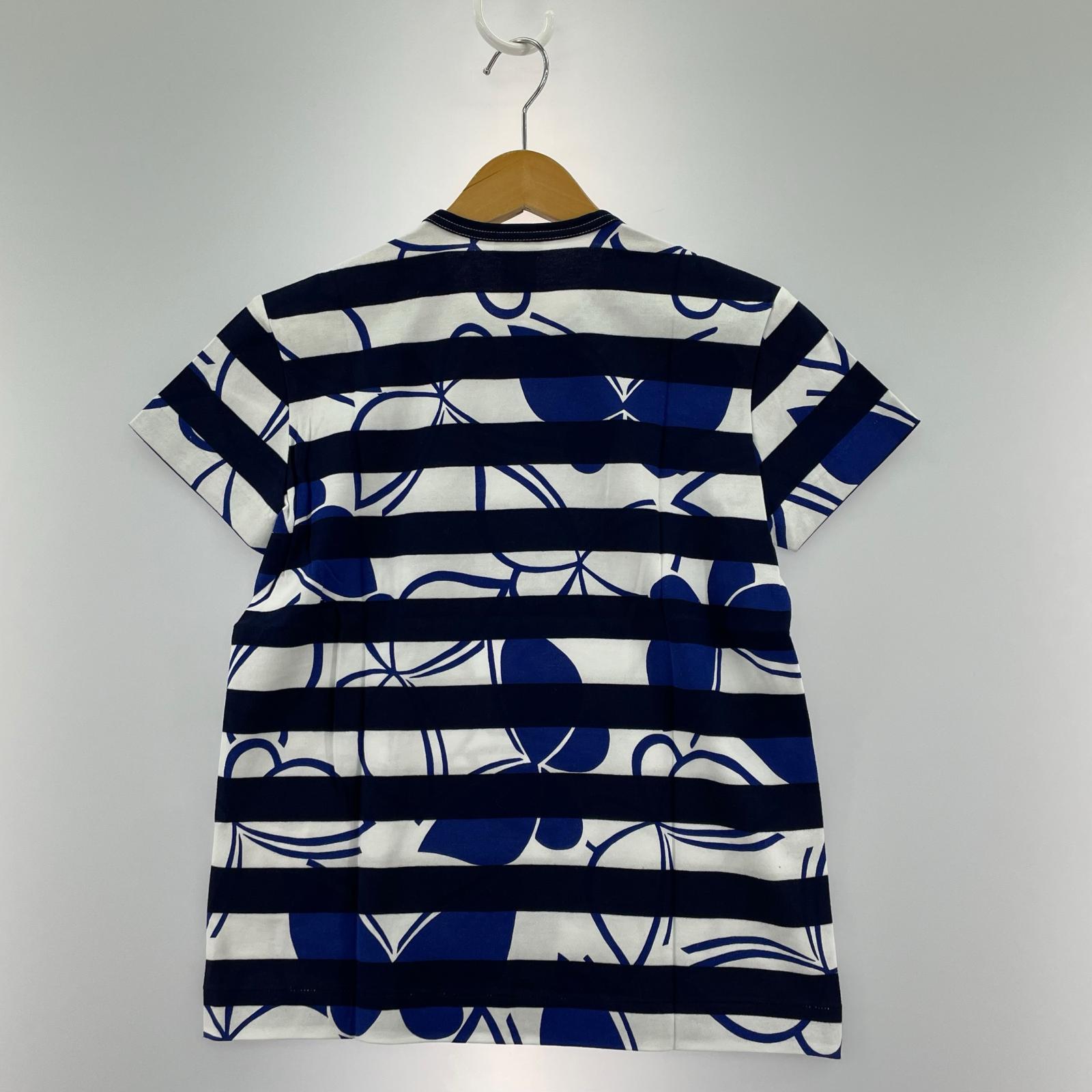 半袖Tシャツ バタフライ ボーダー 紺白 (S) S