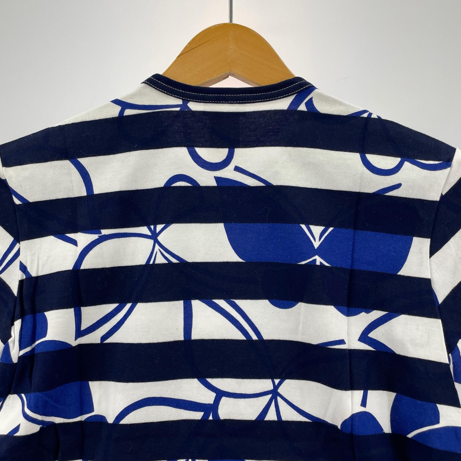 半袖Tシャツ バタフライ ボーダー 紺白 (S) S