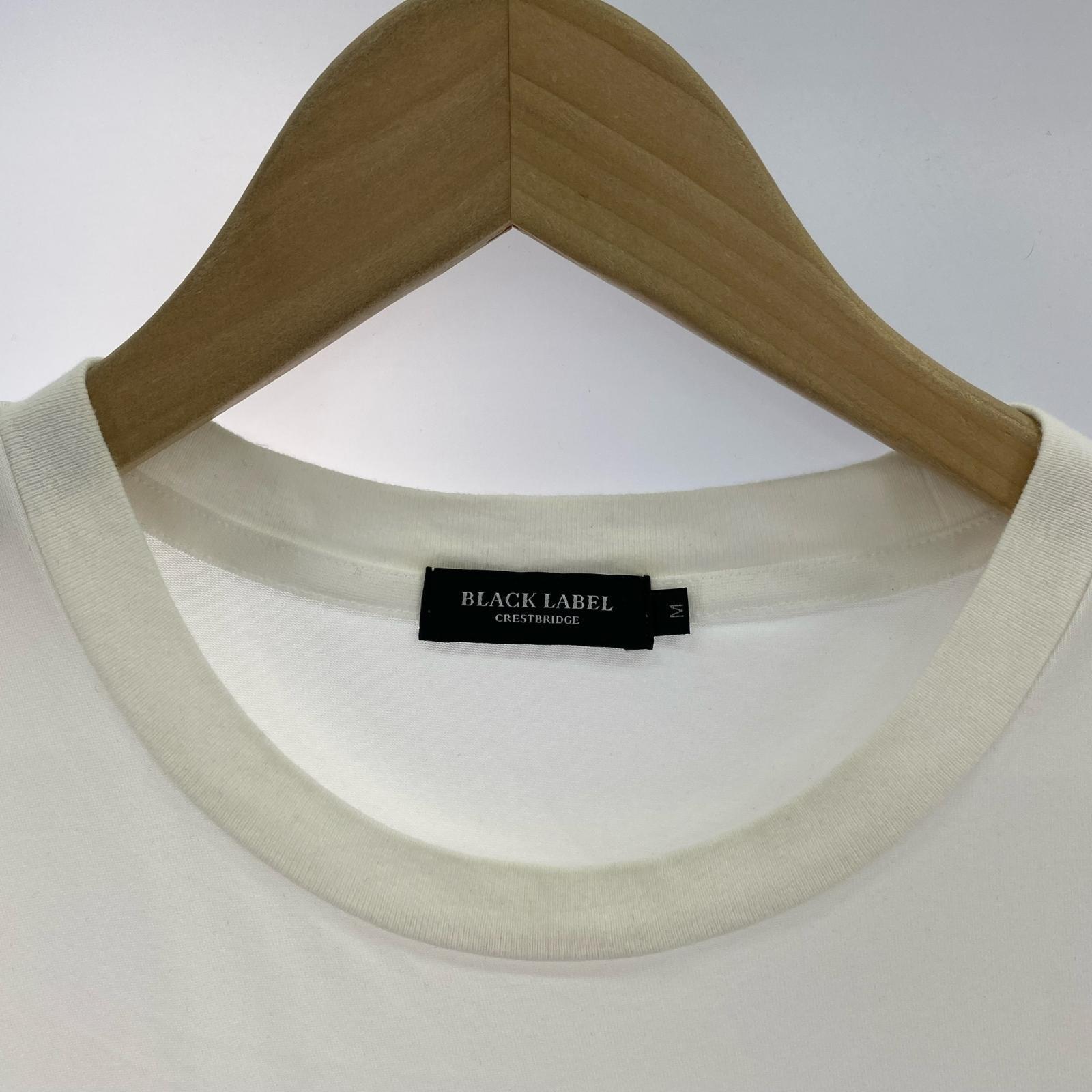 半袖Tシャツ フロントロゴ チェック 白 (M) M ホワイト