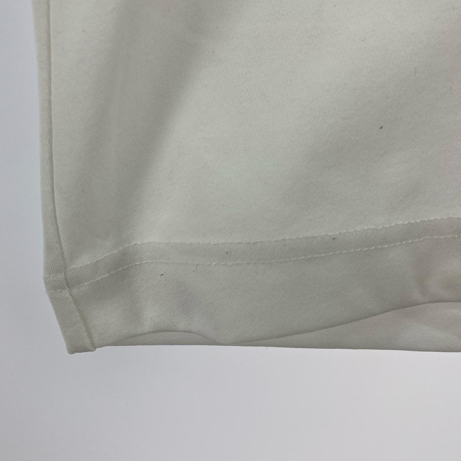 半袖Tシャツ フロントロゴ チェック 白 (M) M ホワイト