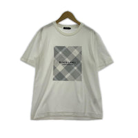 半袖Tシャツ フロントロゴ チェック 白 (M) M ホワイト