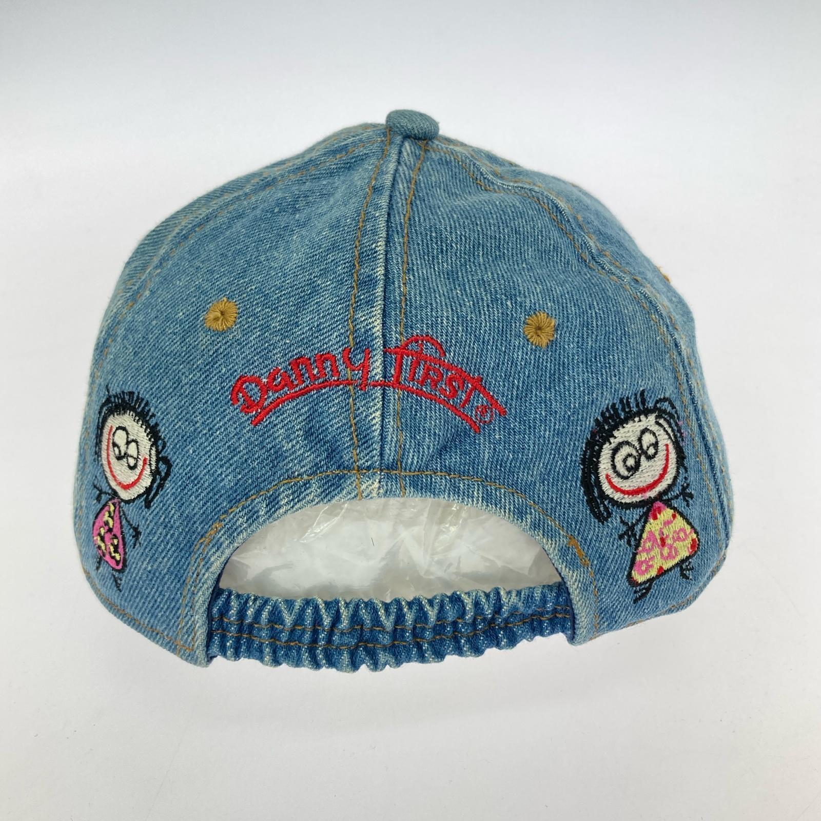 キャップ 90s USA製 Danny First 刺繍デニムキャップ ブルー