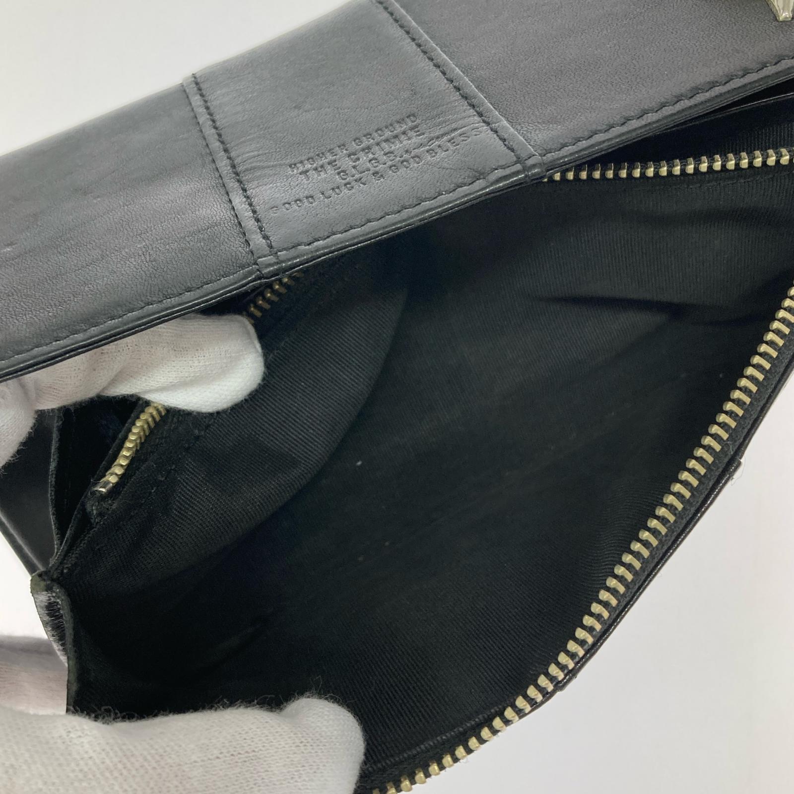 長財布 スタースタッズ バイカ―ウォレット ブラック