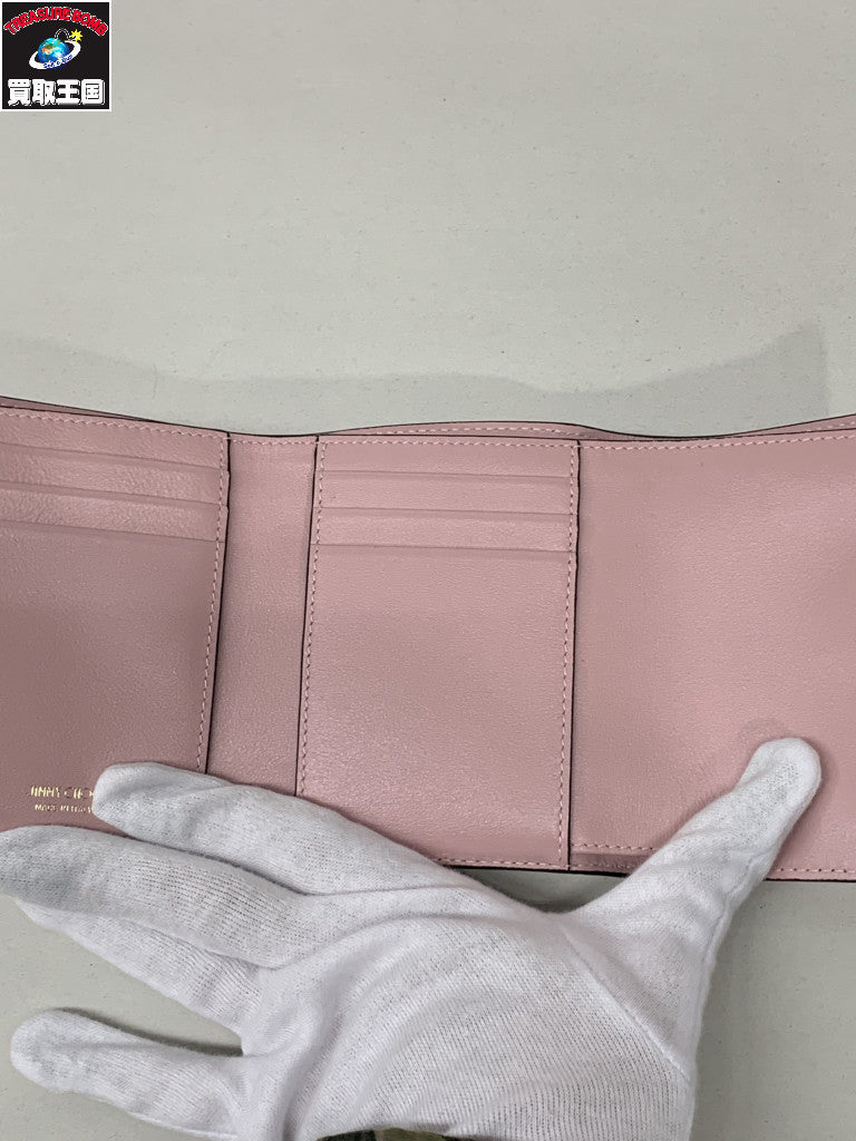 JIMMY CHOO マリンダ rose レザーウォレット ピンク