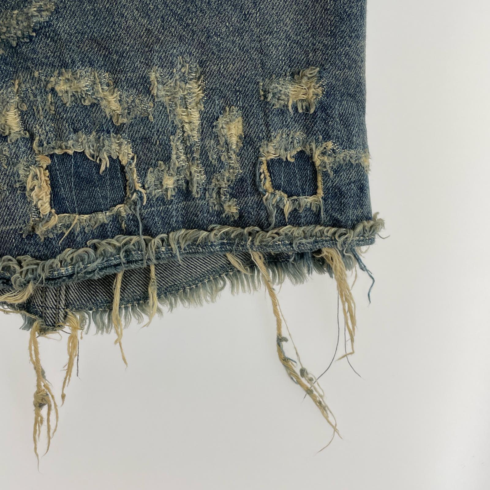 ショートパンツ lildenimjean Lil Repaired Shorts 加工デニムショーツ 28 インディゴ 28 ブルー