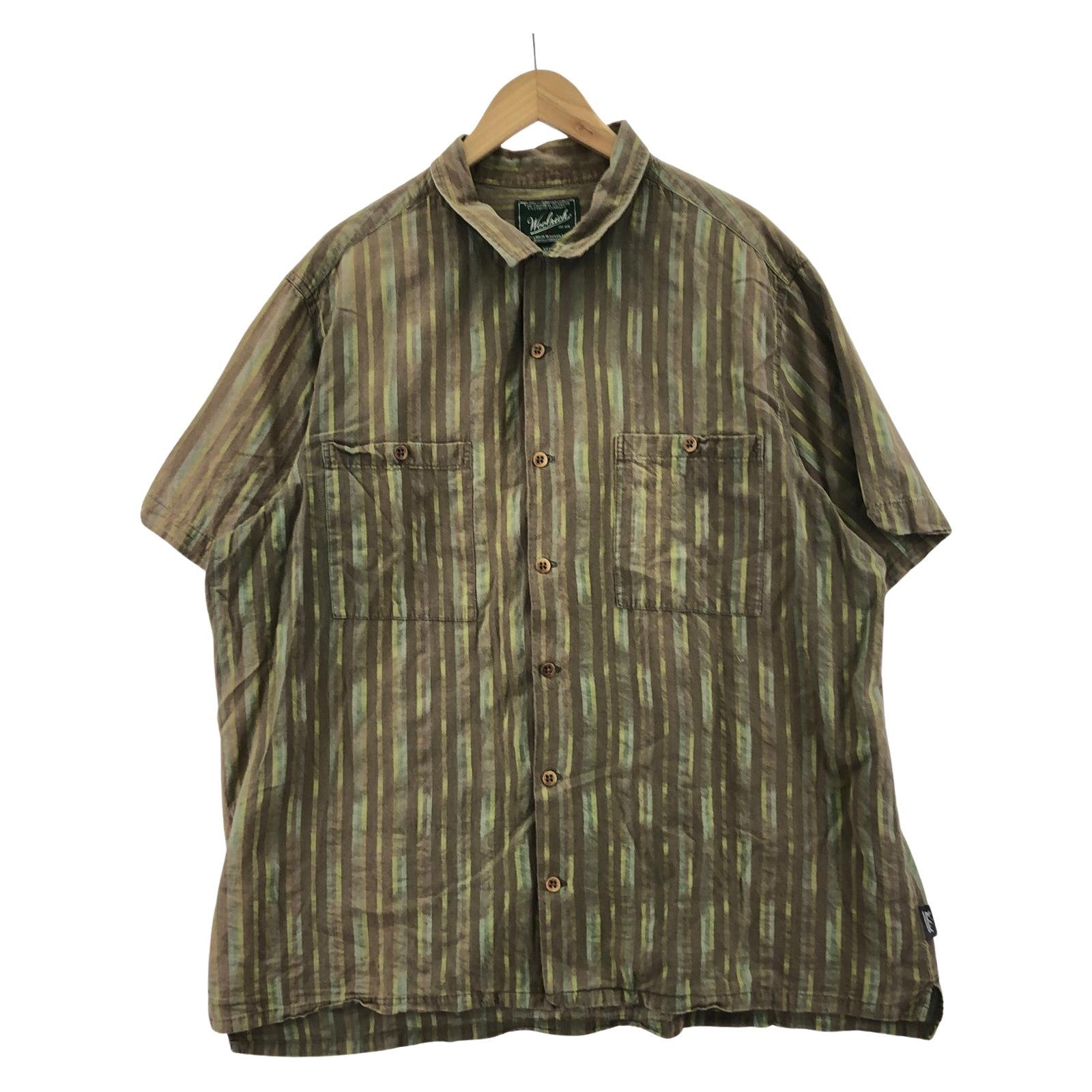 半袖シャツ WOOLRICH 90s Stripe Open Coller Shirt XXL