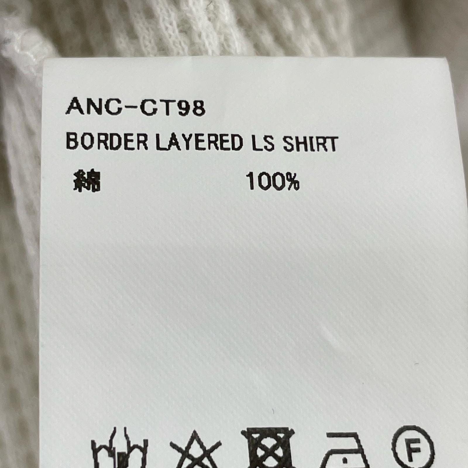 長袖Tシャツ ANCELLM 25SS ANCELLM BORDER LAYERED LS SHIRT レイヤードバスクシャツ 1 ホワイト×ブラック 1
