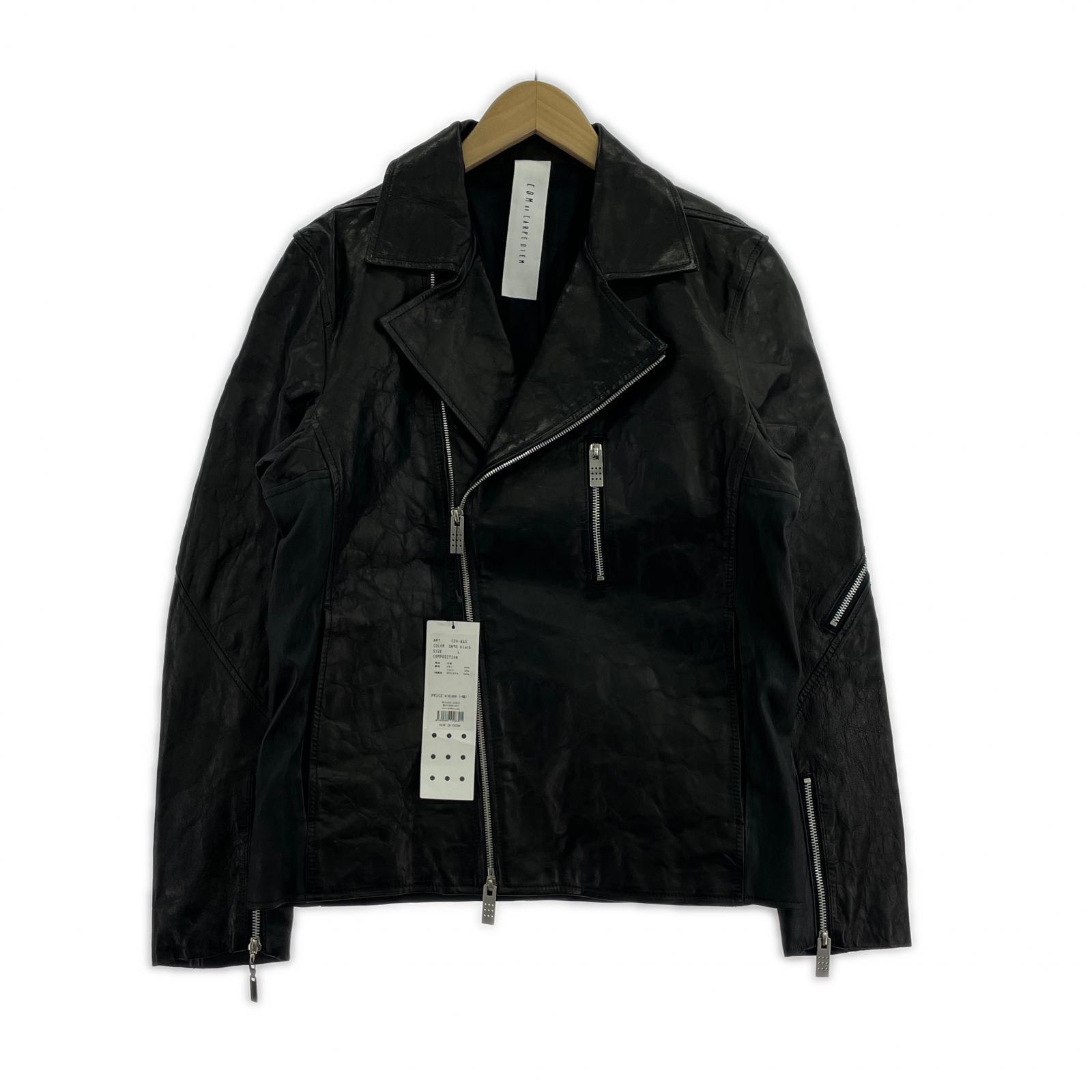 ライダースジャケット COM BY CARPE DIEM Pull-up leather jacket L ブラック