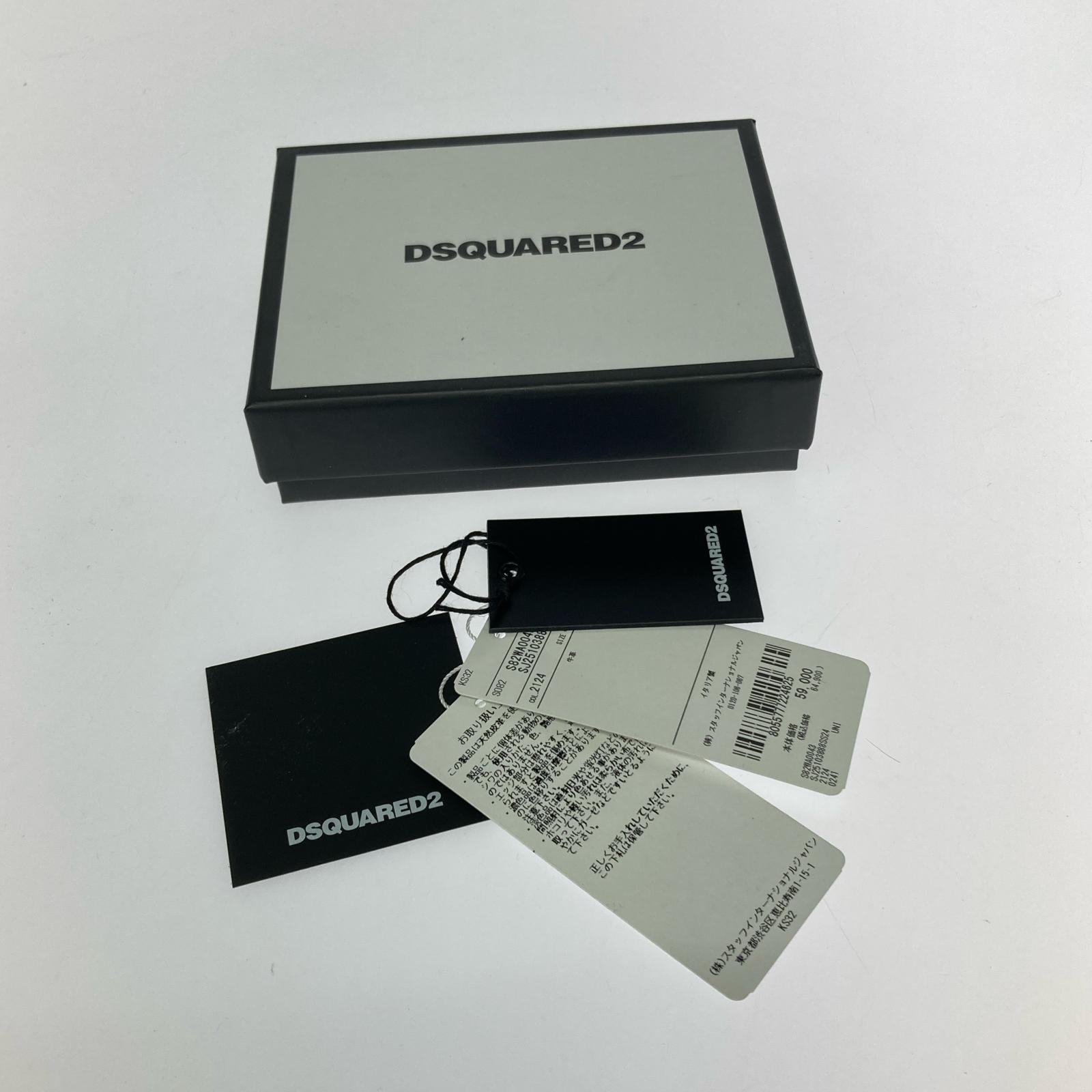 コンパクトウォレット DSQUARED2 三つ折りレザーウォレット ブラック ブラック