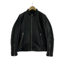 ジャケット シープスキンシングルライダースジャケット L ブラック