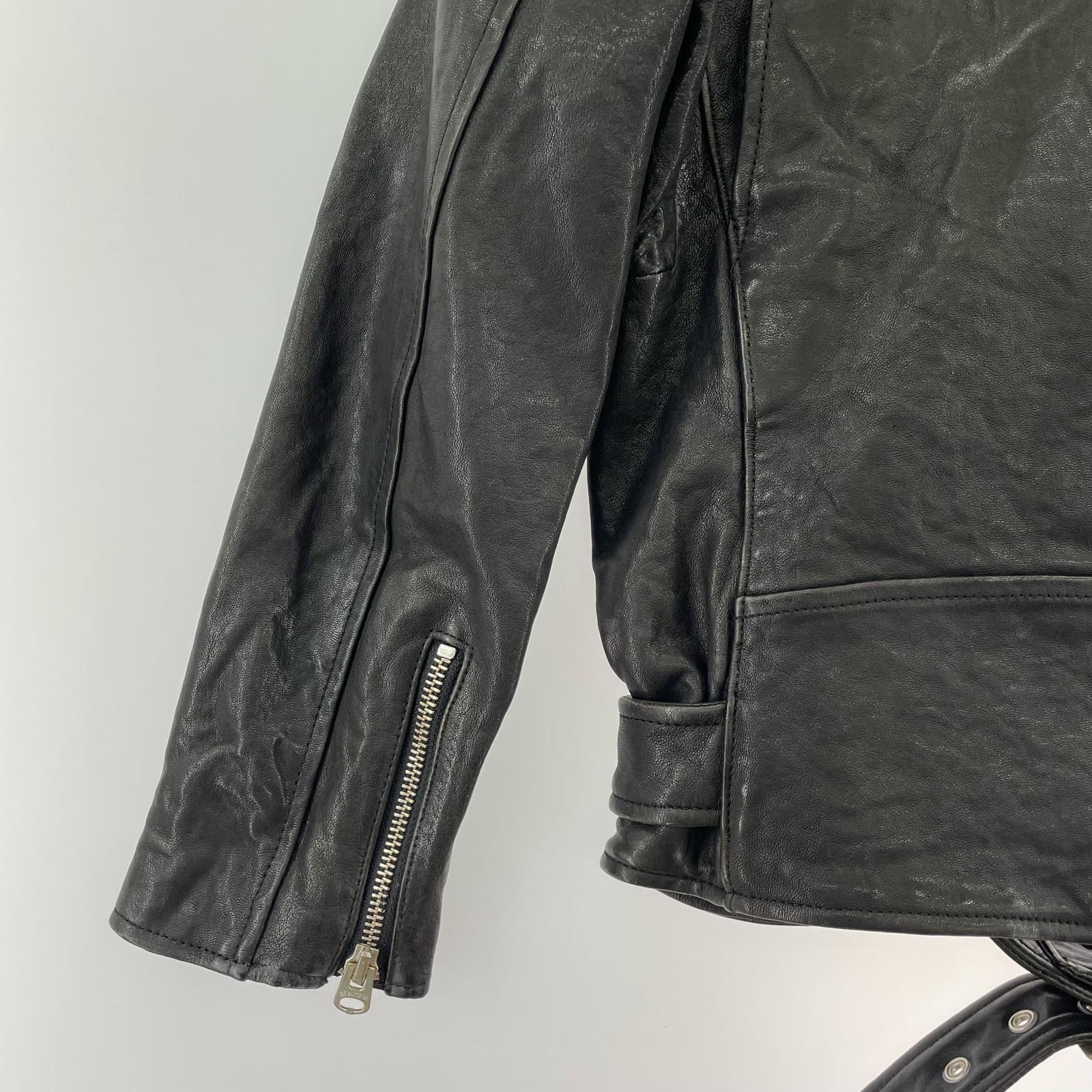 ライダースジャケット shrink leather riders jacket/130/BLK ブラック