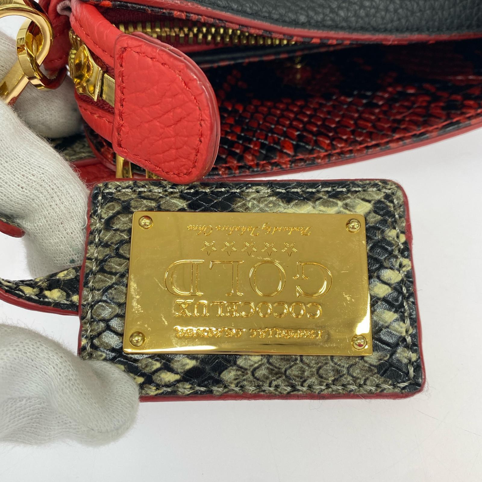 ハンドバッグ COCOCELUX GOLD/BLK/RED ブラック