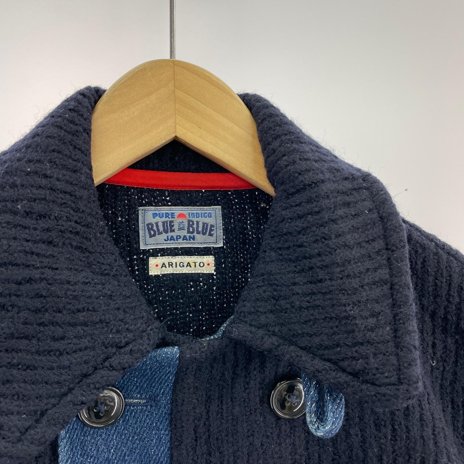 ジャケット デニム切り替え ニットジャケット