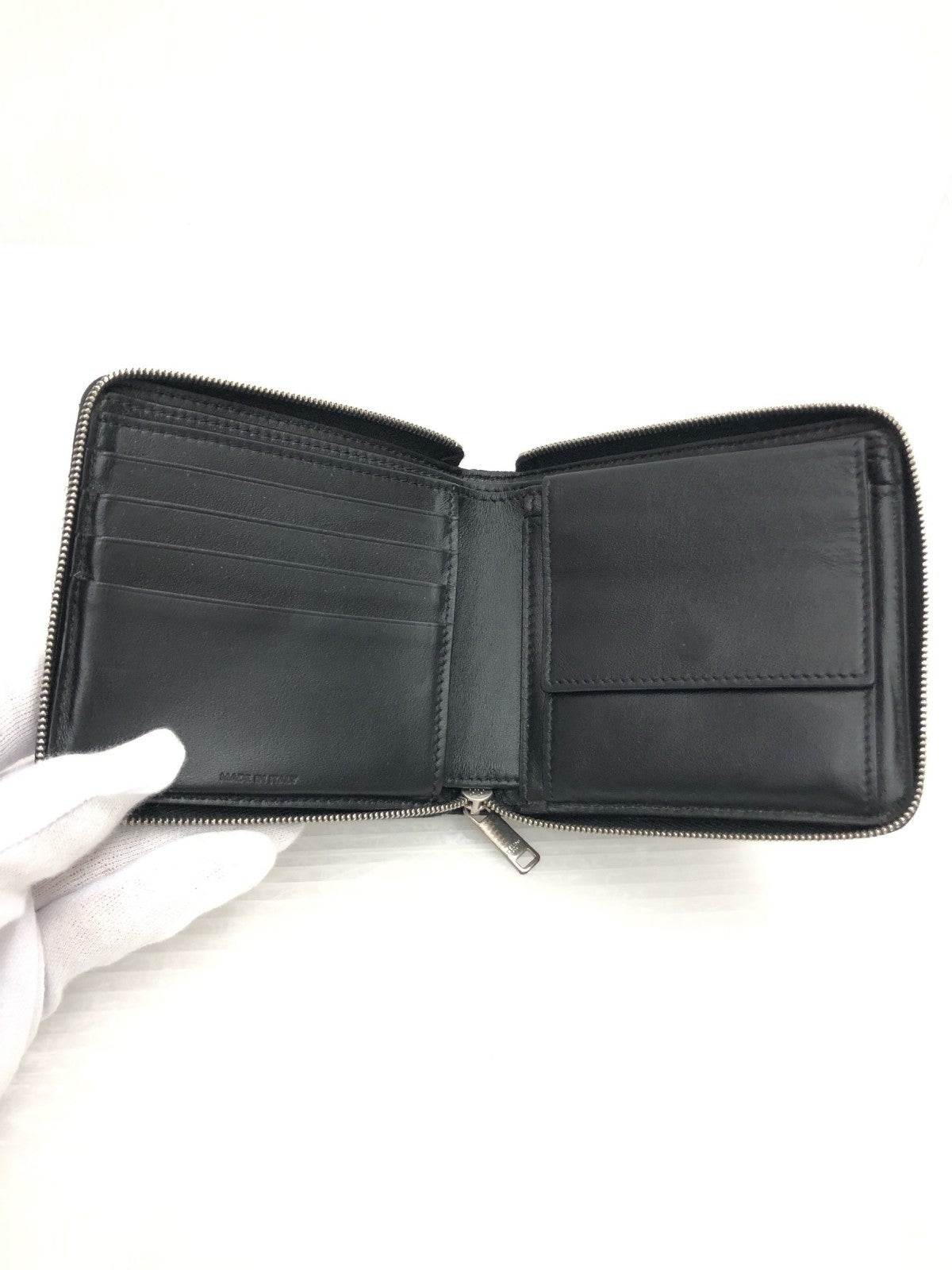 CELINE/ジップドバイフォールドウォレット/BLK