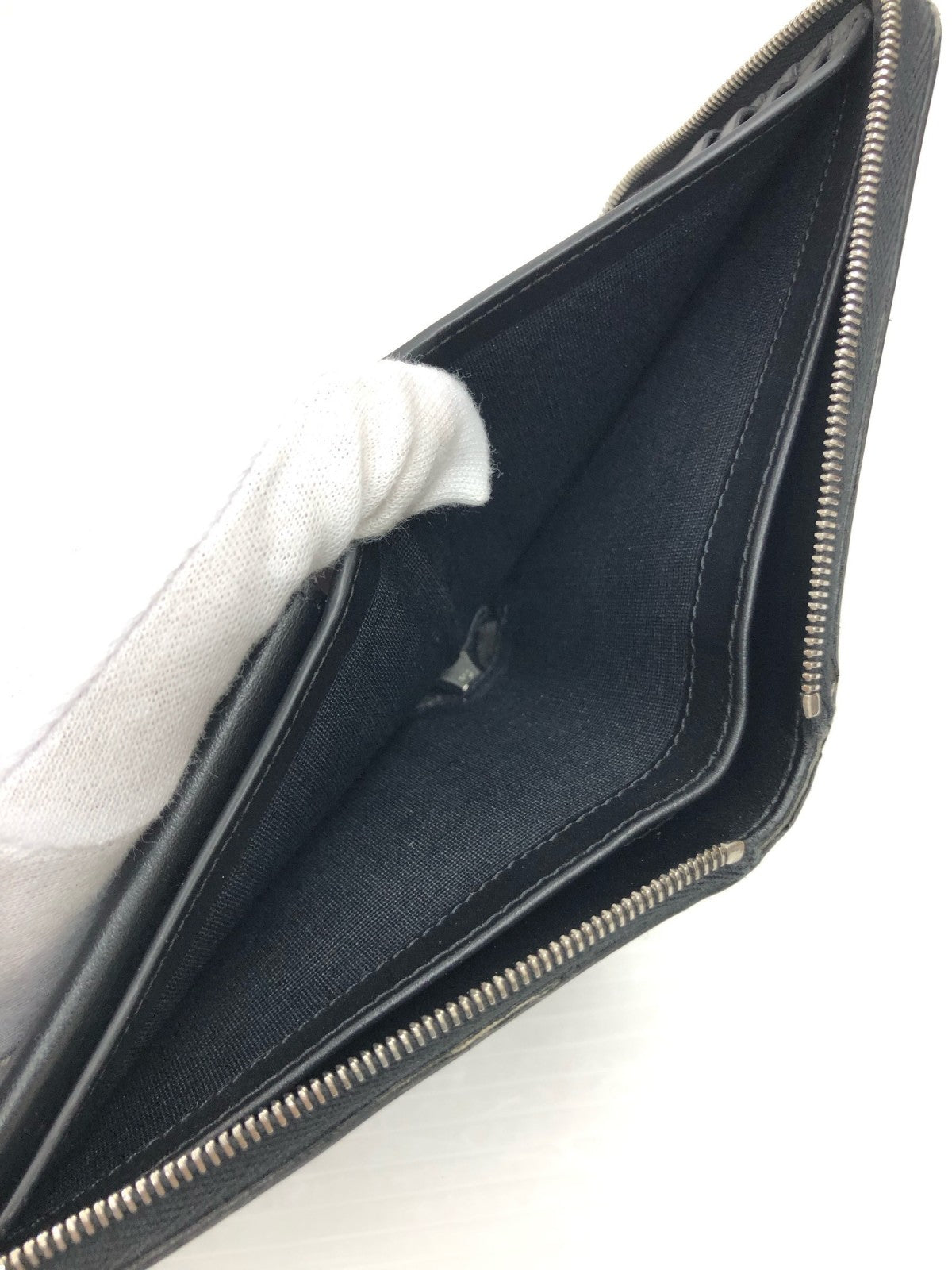 CELINE/ジップドバイフォールドウォレット/BLK