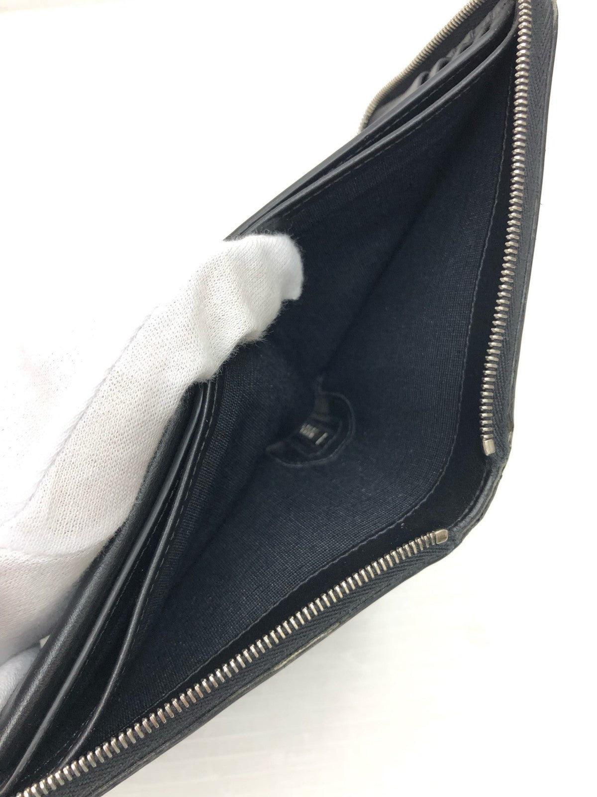 CELINE/ジップドバイフォールドウォレット/BLK