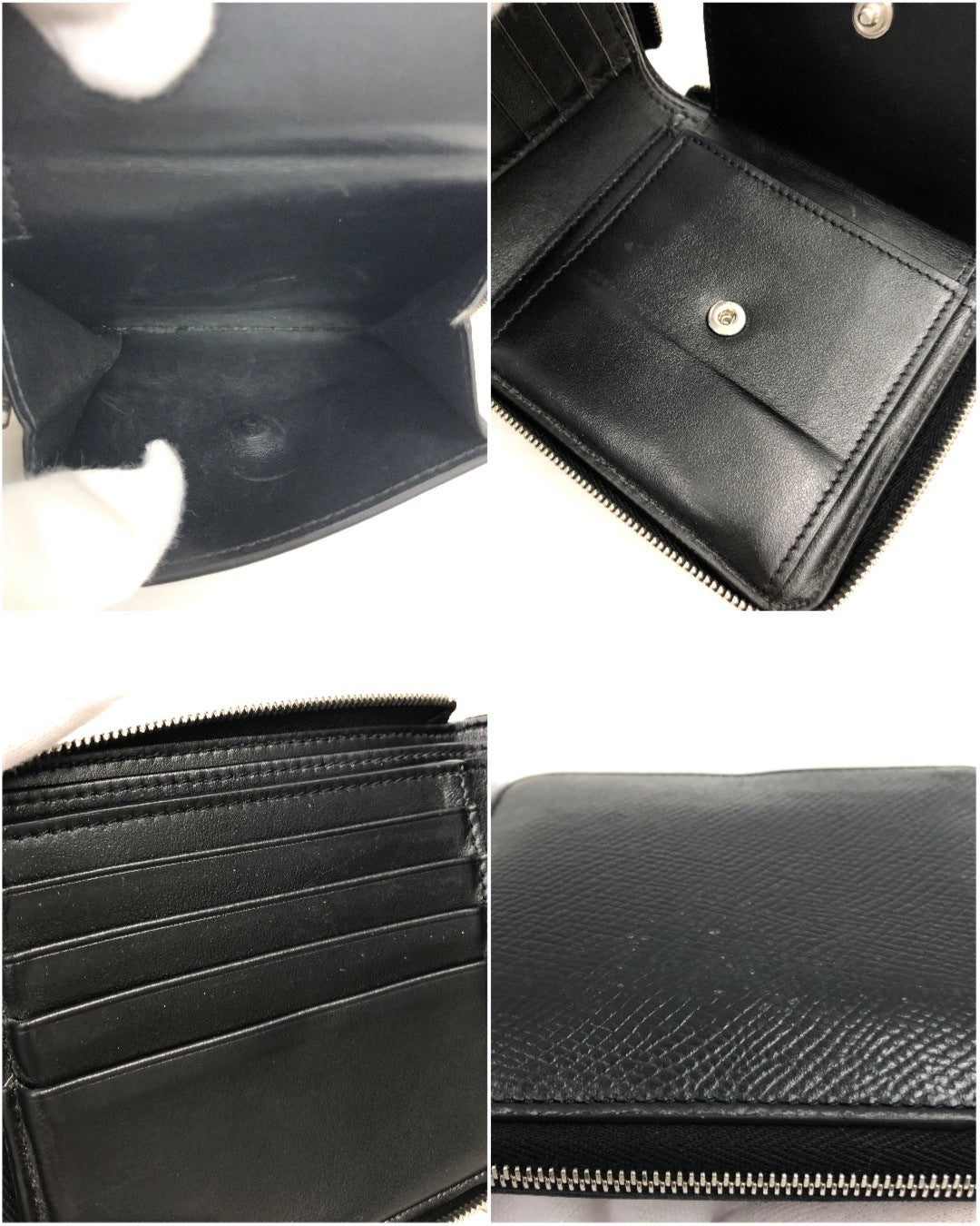 CELINE/ジップドバイフォールドウォレット/BLK