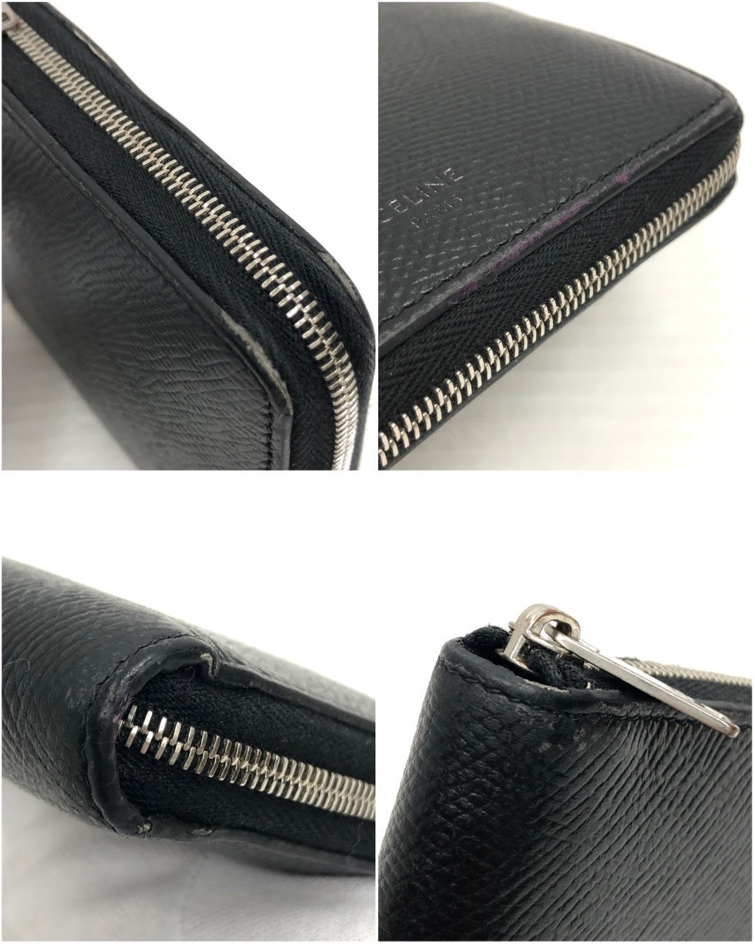 CELINE/ジップドバイフォールドウォレット/BLK
