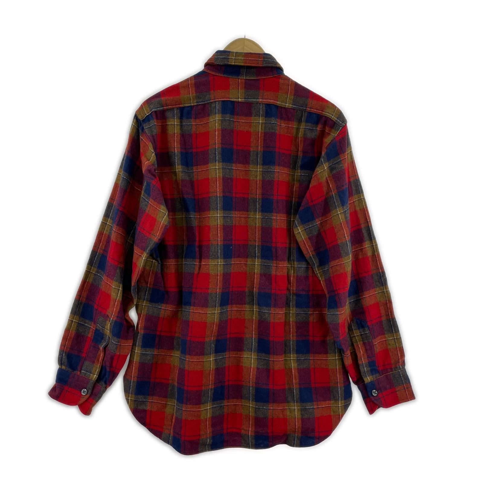 長袖シャツ PENDLETON 70s USA製 チェックネルシャツ 赤 (M) M レッド