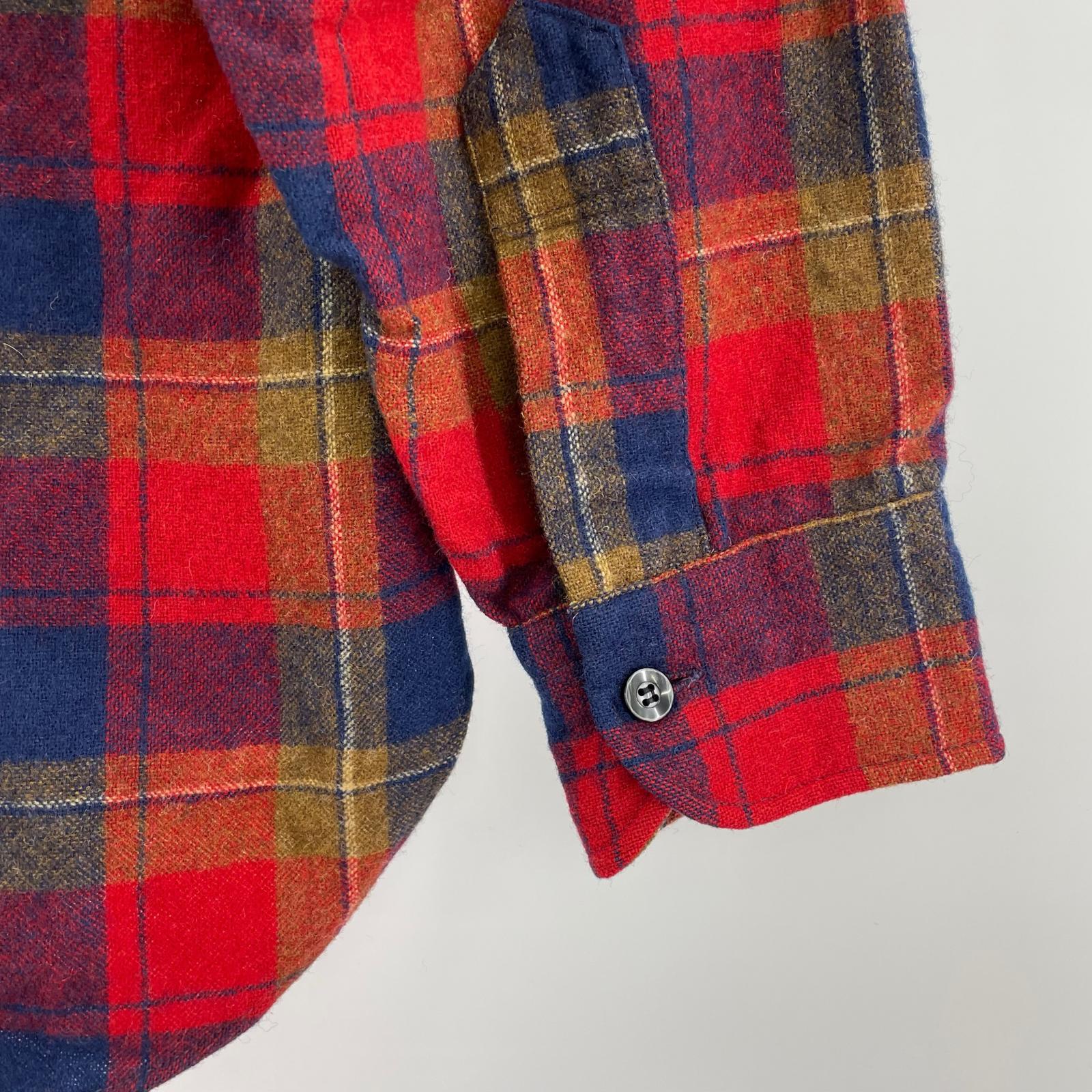 長袖シャツ PENDLETON 70s USA製 チェックネルシャツ 赤 (M) M レッド