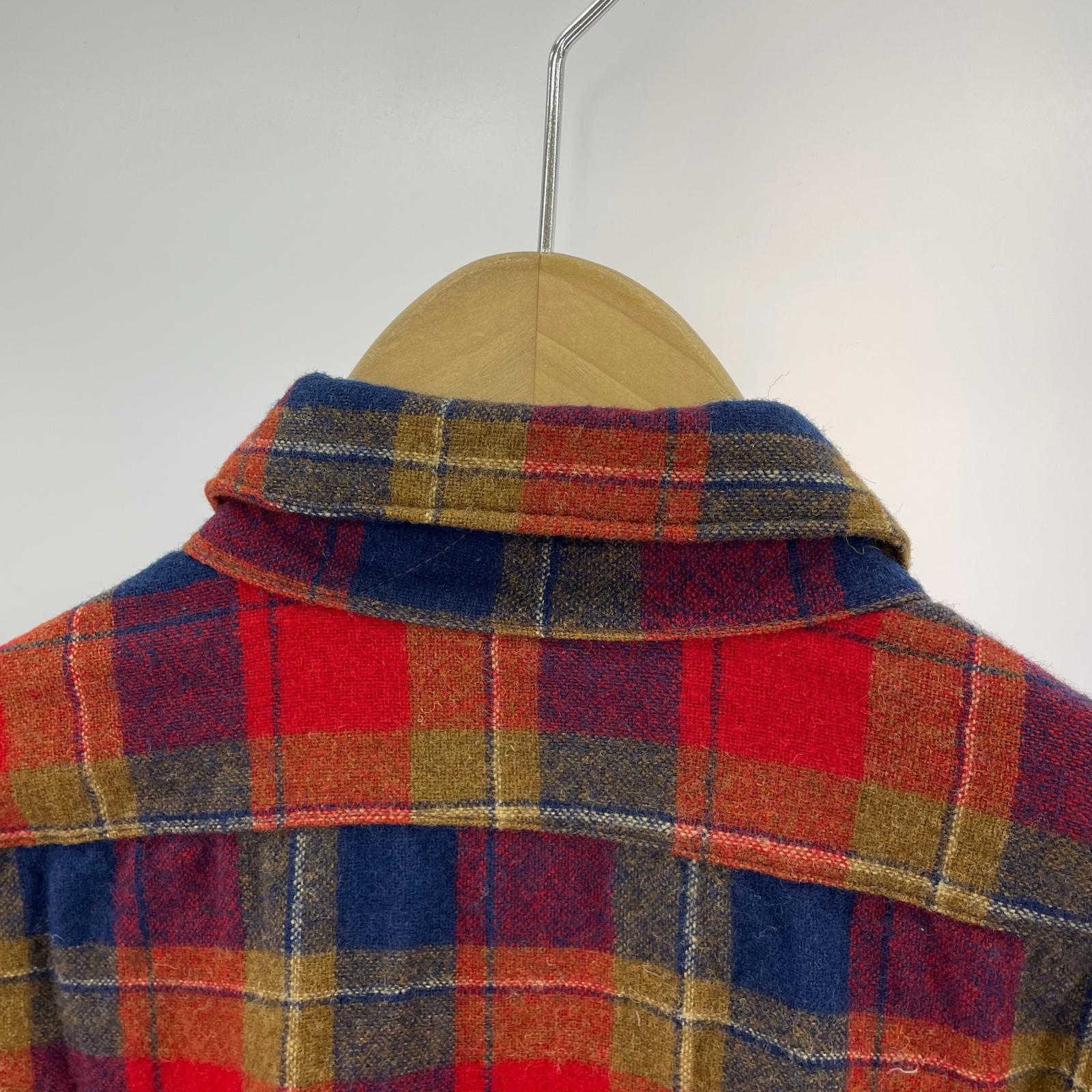 長袖シャツ PENDLETON 70s USA製 チェックネルシャツ 赤 (M) M レッド