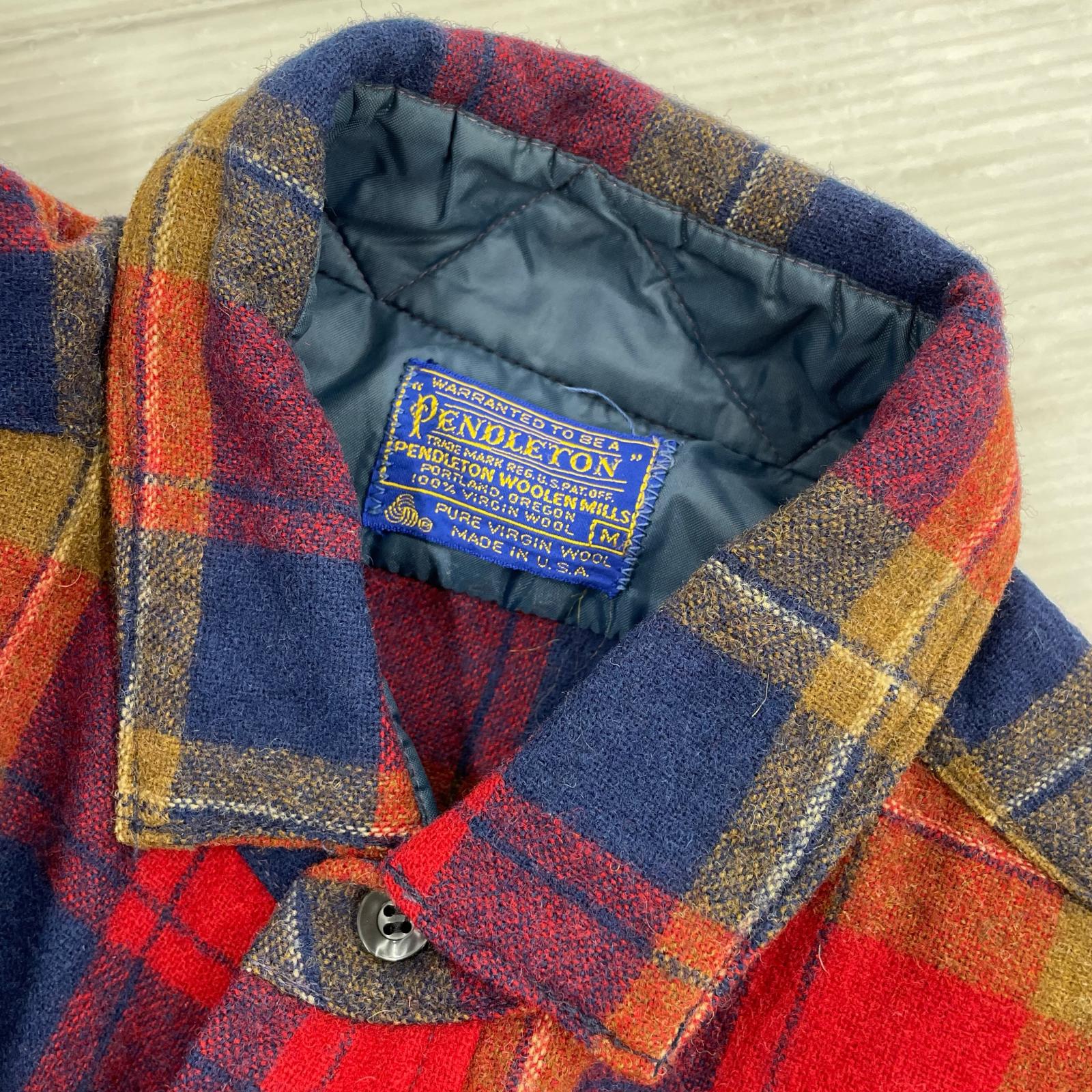 長袖シャツ PENDLETON 70s USA製 チェックネルシャツ 赤 (M) M レッド