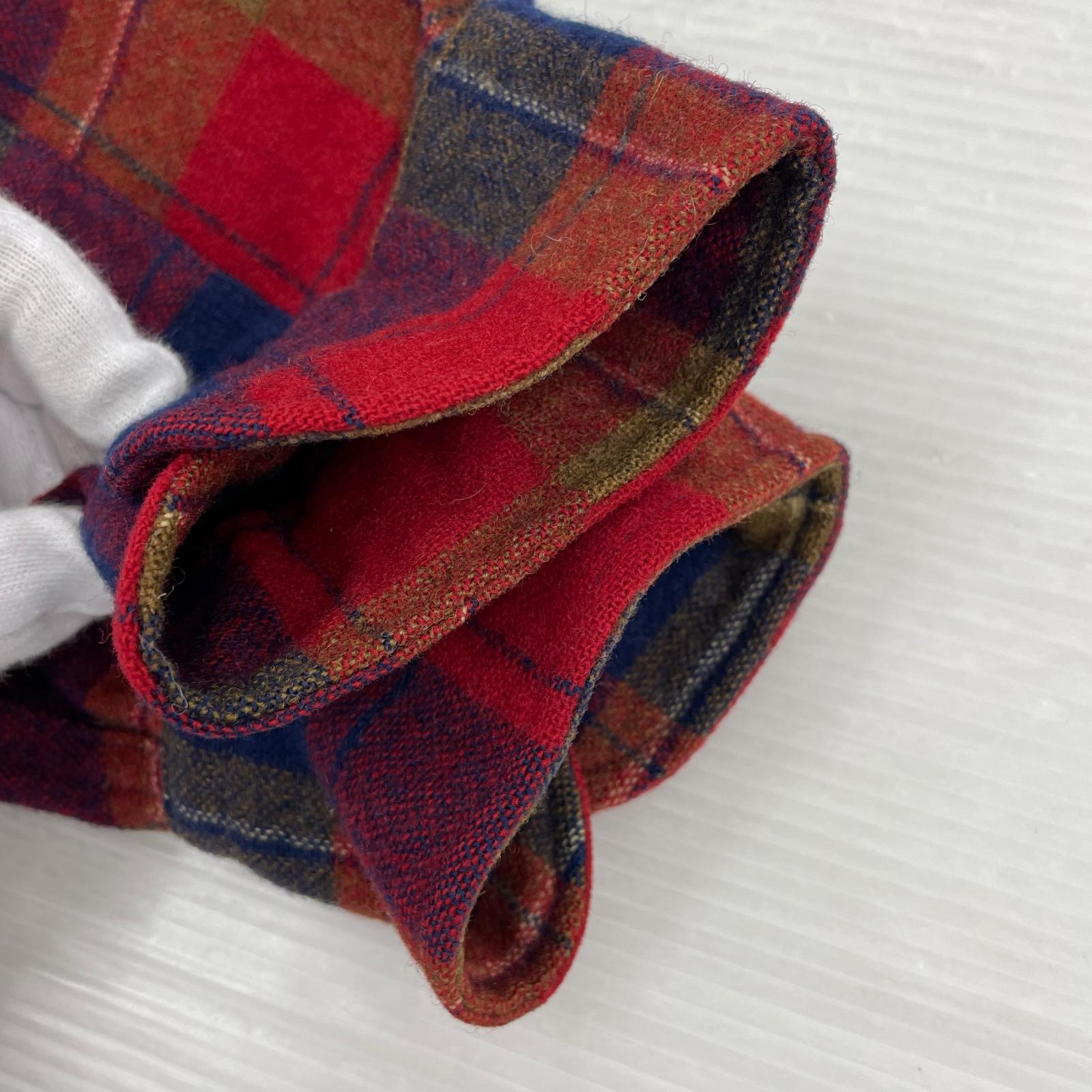 長袖シャツ PENDLETON 70s USA製 チェックネルシャツ 赤 (M) M レッド