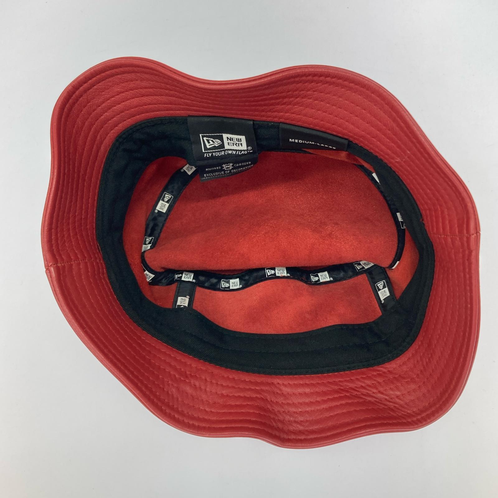 ハット ラムレザーバケットハット 赤 M-L レッド