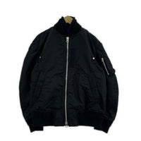 ジャケット Sacai MA-1×ブレザー ハイブリッドブルゾン 黒×紺 1 ブラック
