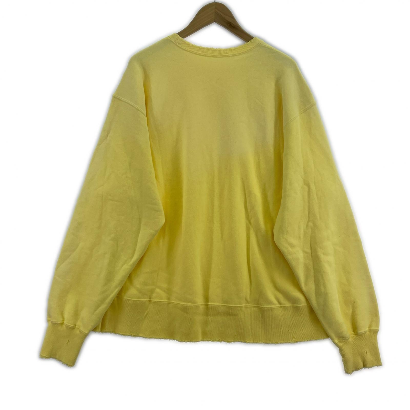 スウェット DYED DAMEGE FLOWER PT SWEAT SHIRT 2 イエロー
